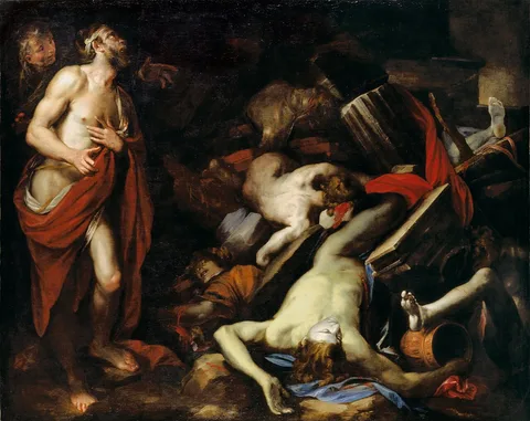 Domenico Piola, Job and His Children
