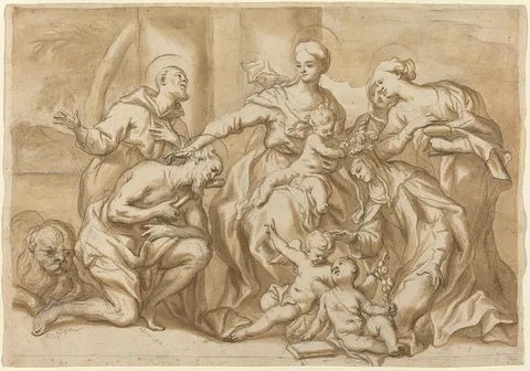 Domenico Piola, Madonna Surrounded by Saints