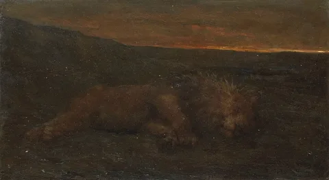 John Macallan Swan, Sleeping lion at night