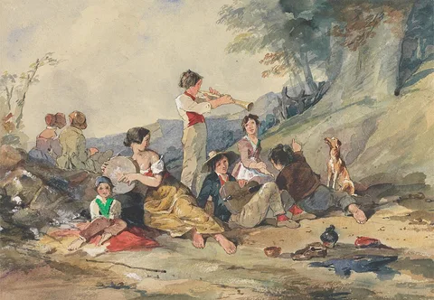 John Absolon, Group of Peasants with Musical Instruments