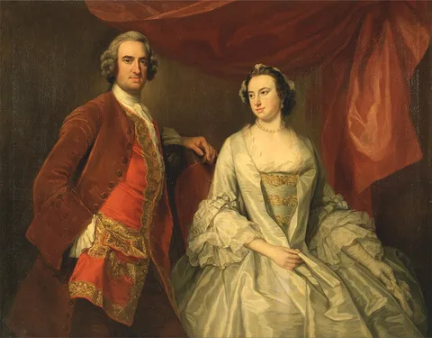 George Knapton, Couple, Probably Thomas Missing and Elizabeth Missing (née Champneys) of Little Park House,Wickham, Hampshire