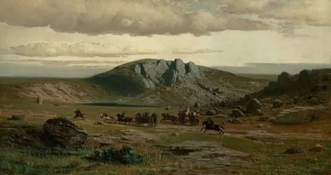 Adolf Kosárek, Deserted Landscape (Village Wedding)
