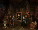 Gerard Thomas, Interior of a painter's workshop with visitors