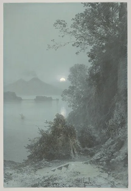 Carl Graeb, Virgil's Tomb with a View of the Bay of Naples in the Moonlight