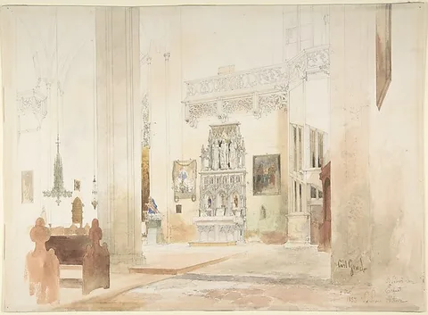 Carl Graeb, Interior of Saint Severin Church in Erfurt