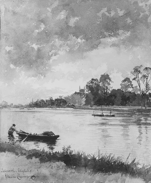 James Wells Champney, River Scene in England