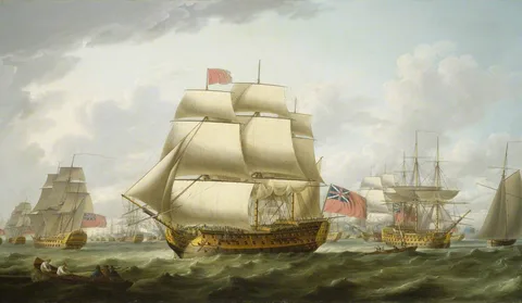 Robert Dodd, The 'Victory' Sailing from Spithead