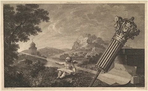 William Woollett, Frontispiece to Joshua Kirby's "Perspective of Architecture" (1761)