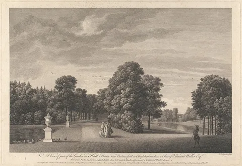 William Woollett, A View of Part of the Garden at Hall Barn