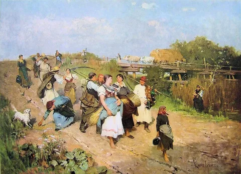 Lajos Deák Ébner, Harvesters Returning Home