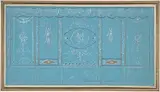 Giuseppe Bernardino Bison, Design for a Decorated Wall with Grottesque over Blue Background