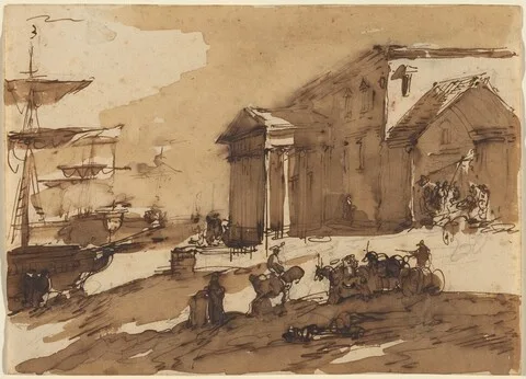 Giuseppe Bernardino Bison, Capriccio of a Port Scene