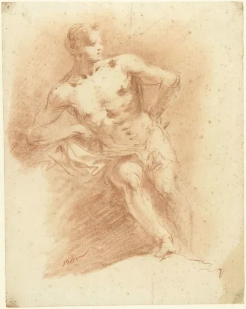 Giuseppe Bernardino Bison, Zittend mannelijk naakt