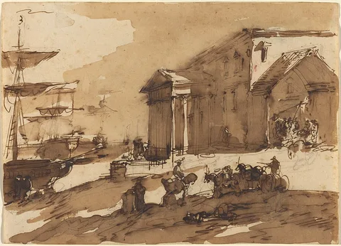 Giuseppe Bernardino Bison, Capriccio of a Port Scene