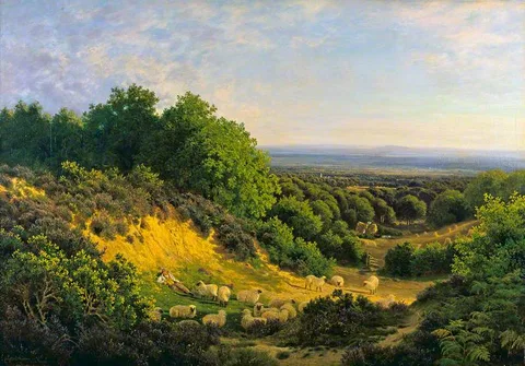 John Clayton Adams, The Evening Sun: View on Ewhurst Hill, near Guildford