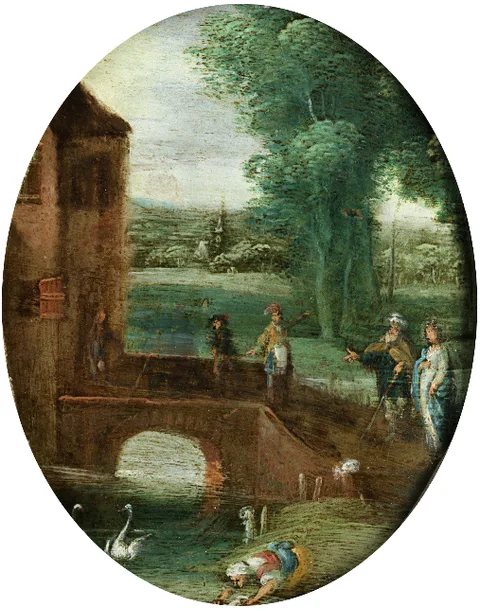 Jasper van der Lanen, Noble couple in front of the bridge to a house