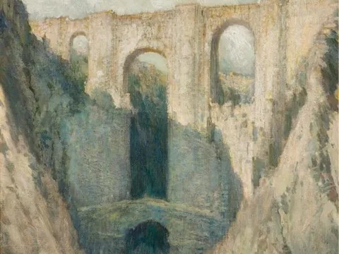 George Wharton Edwards, The Bridge at Ronda, Pyrenees