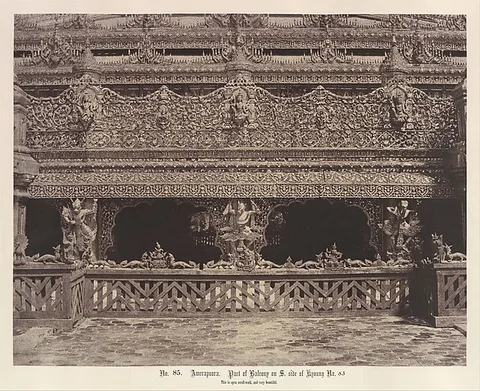 Linnaeus Tripe, Amerapoora: Part of Balcony on the South Side of Maha-oung-meeay-liy-mhan Kyoung