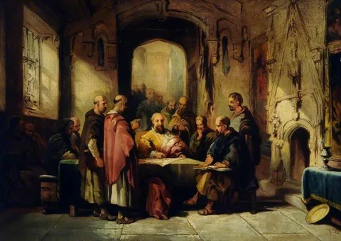 George Cattermole, A Conference at the Monastery