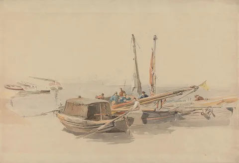 Edward Angelo Goodall, Fishing Boats at Anchor