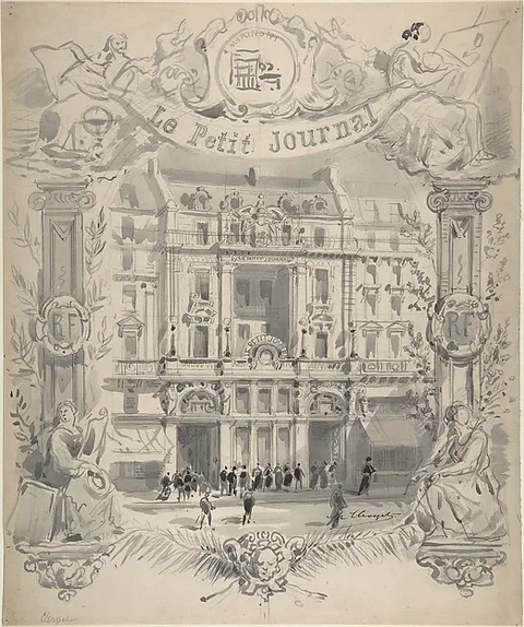 Hubert Clerget, Drawing for title page "Le Petit Journal"