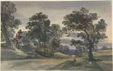 William Leighton Leitch, A Parkland View at Dusk