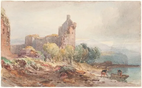 William Leighton Leitch, A Ruined Castle on a Lake