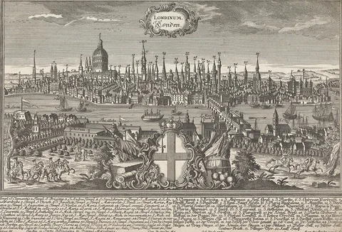 Martin Engelbrecht, Londinum, London. General Prospect post 1666