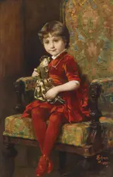 Alois Hans Schram, Young Girl with Doll