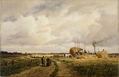 Carl Malchin, Use of the first threshing machine at Lankow near Schwerin in 1882