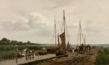 Carl Malchin, Port of Wustrow with washerwomen