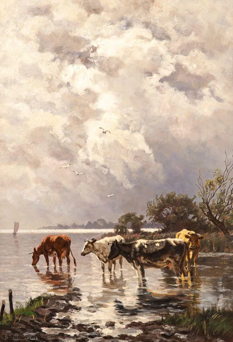 Carl Malchin, Cows at the watering trough