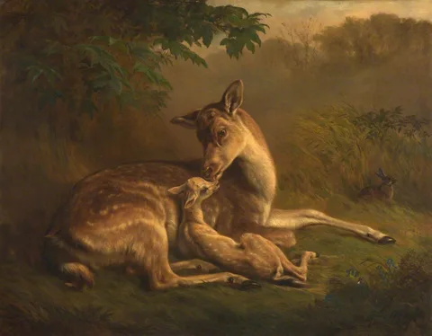 Samuel John Carter, Deer and a Fawn