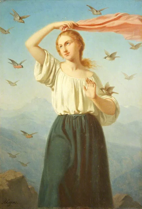 Auguste Legras, Girl with Birds