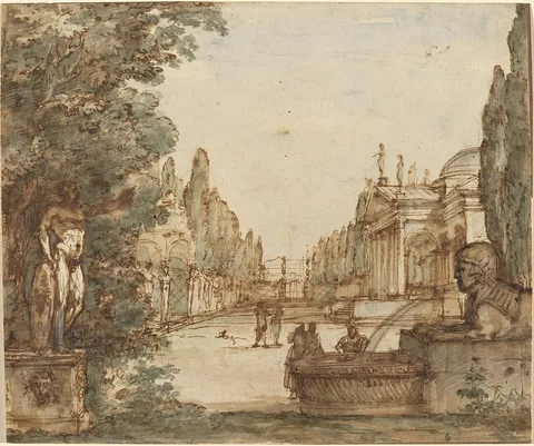 Mauro Antonio Tesi, Capriccio with a Palladian Villa