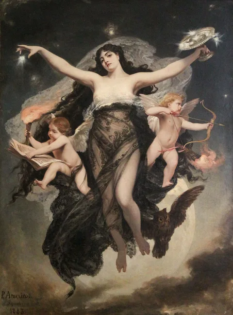 Pedro Américo, The night accompanied by the geniuses of study and love