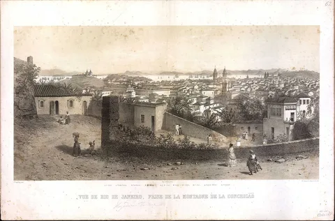 Friedrich Hagedorn, Vue de Rio de Janeiro, prise de la Montagne de la Conceição