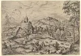 Hieronymus Cock, Mercury Lulling Argus to Sleep, from "Landscapes with Biblical and Mythological Scenes"