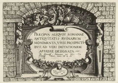 Hieronymus Cock, Titelprent voor een serie van Romeinse ruïnes