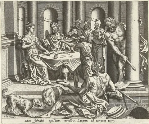 Hieronymus Cock, The Rich Man and the Poor Lazarus