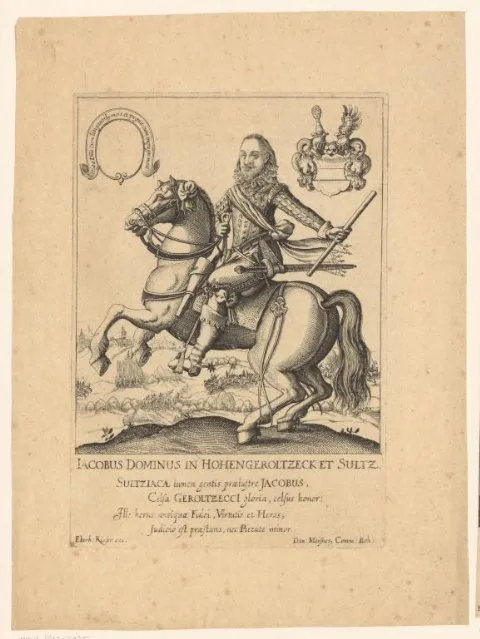 Daniel Meisner, Portret van Jacob von Hohengeroldseck und Sulz te paard