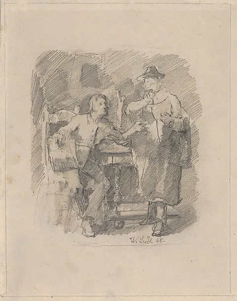 Wilhelm Maria Leibl, The Critic; verso: Study for The Critic