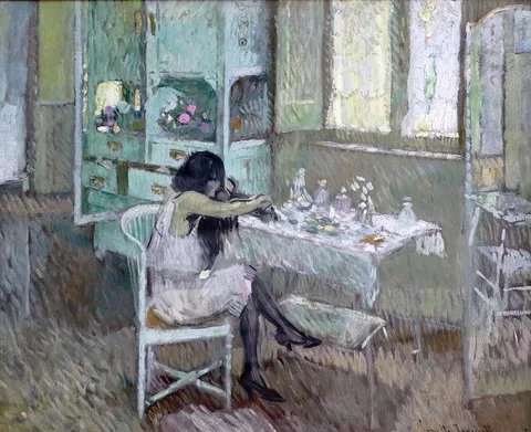 Camillo Innocenti, At the dressing table (Toilet)