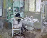 Camillo Innocenti, At the dressing table (Toilet)