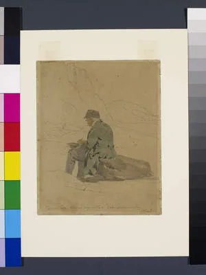 Harry John Johnson, Portrait of David Cox sketching