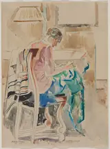 William Sommer, Girl Sewing