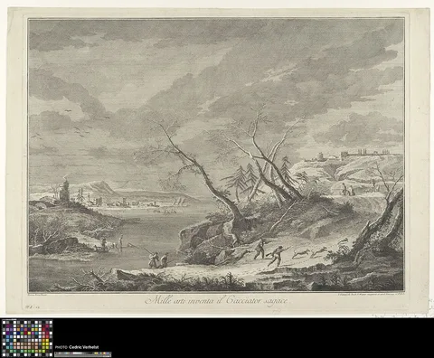 Joseph Wagner, Winter landscape with hunters