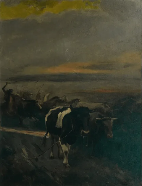 Ángel della Valle, Indians with Herd and Oxen