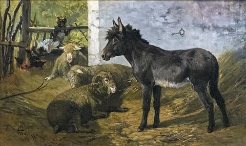 Giuseppe Palizzi, Intérieur de bergerie