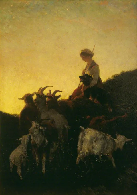 Giuseppe Palizzi, Sunset, the Goatherd
